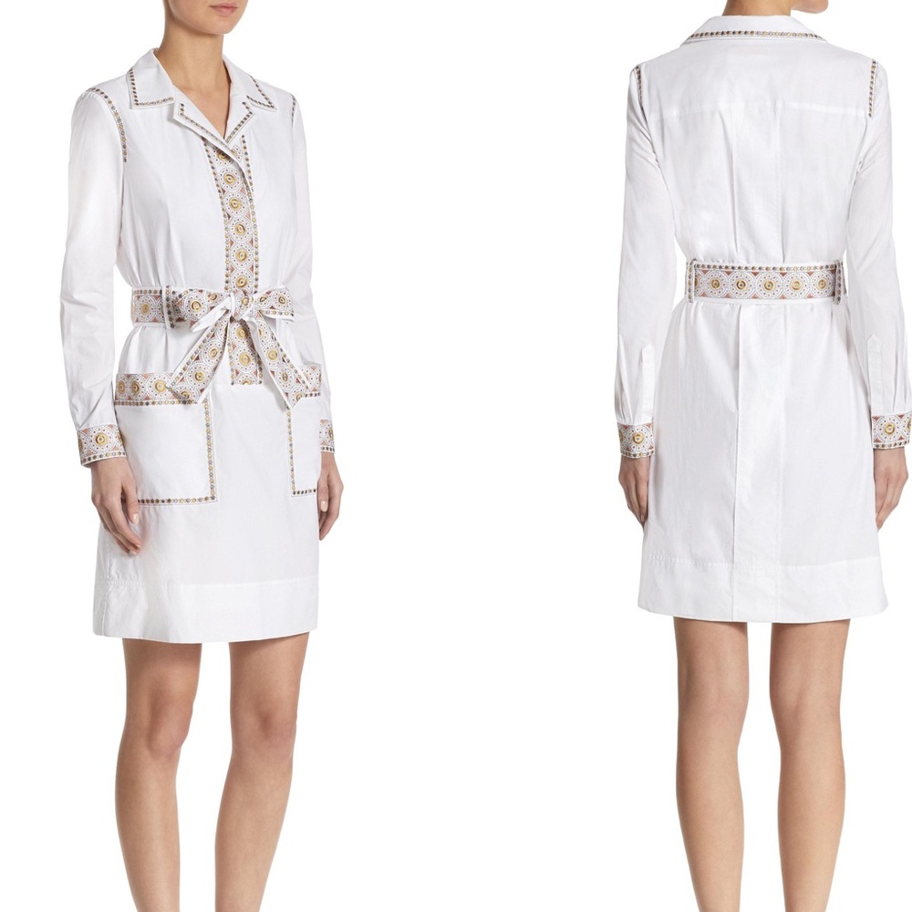 Tory Burch White Embroidered Tunic Jayne Dress